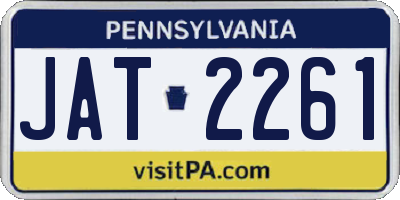 PA license plate JAT2261