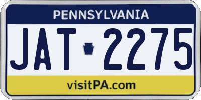 PA license plate JAT2275