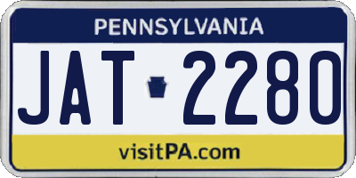PA license plate JAT2280