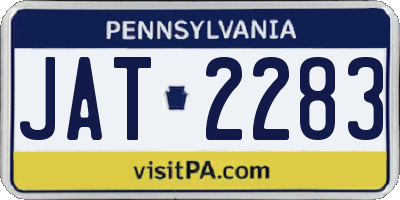 PA license plate JAT2283