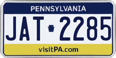 PA license plate JAT2285
