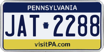 PA license plate JAT2288