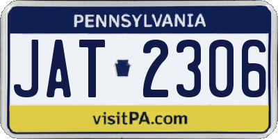 PA license plate JAT2306