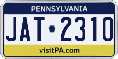 PA license plate JAT2310