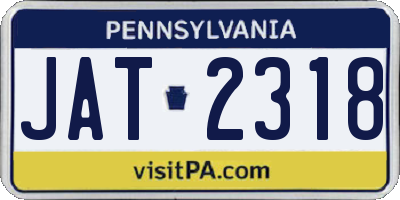 PA license plate JAT2318