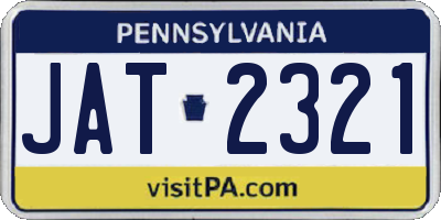 PA license plate JAT2321