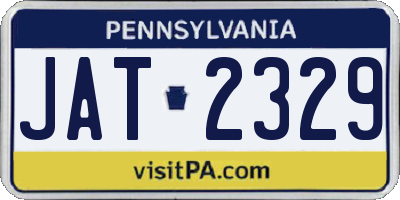 PA license plate JAT2329