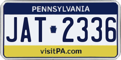 PA license plate JAT2336