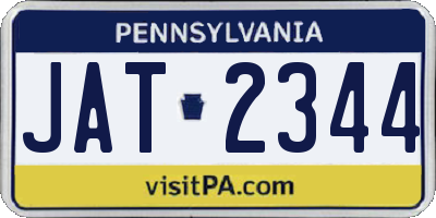 PA license plate JAT2344