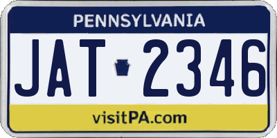 PA license plate JAT2346