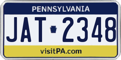 PA license plate JAT2348