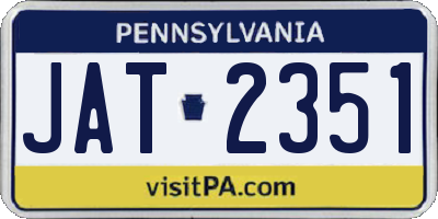 PA license plate JAT2351