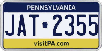PA license plate JAT2355