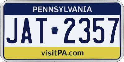 PA license plate JAT2357