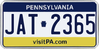PA license plate JAT2365