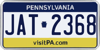 PA license plate JAT2368