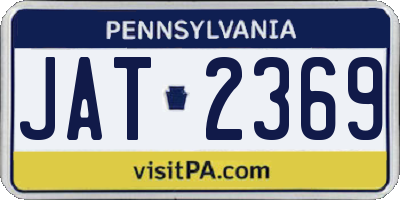 PA license plate JAT2369