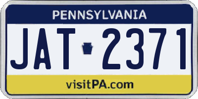 PA license plate JAT2371