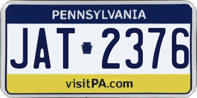 PA license plate JAT2376