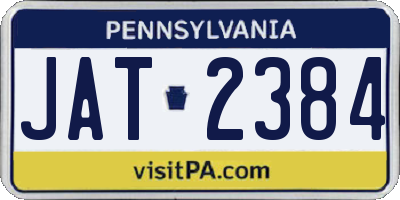 PA license plate JAT2384