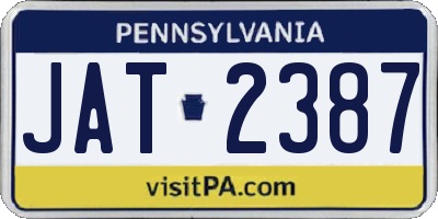 PA license plate JAT2387