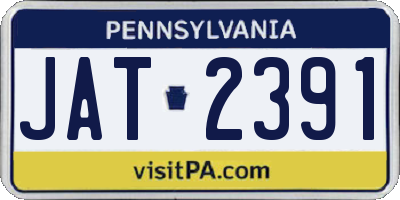 PA license plate JAT2391
