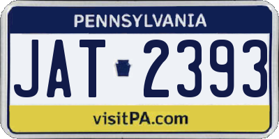 PA license plate JAT2393