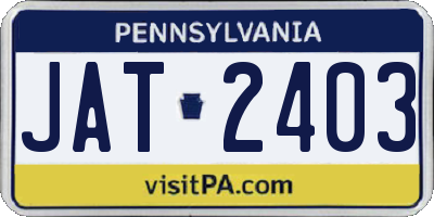 PA license plate JAT2403
