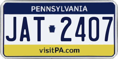 PA license plate JAT2407