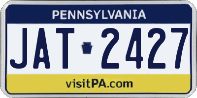 PA license plate JAT2427
