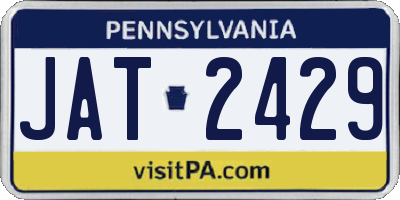 PA license plate JAT2429
