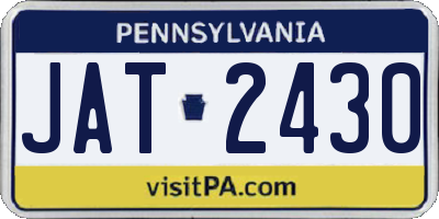 PA license plate JAT2430