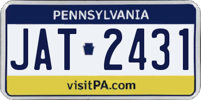 PA license plate JAT2431