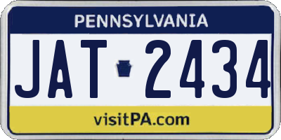 PA license plate JAT2434