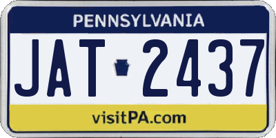 PA license plate JAT2437