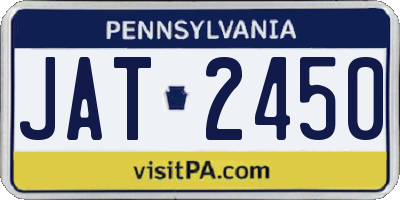 PA license plate JAT2450