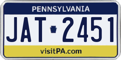 PA license plate JAT2451