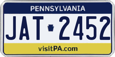 PA license plate JAT2452