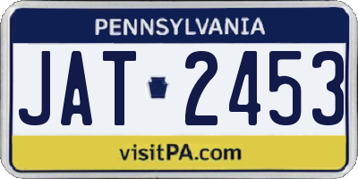 PA license plate JAT2453