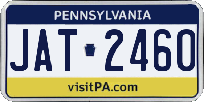 PA license plate JAT2460