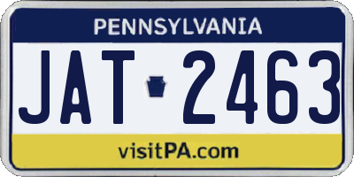 PA license plate JAT2463