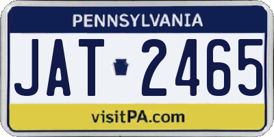 PA license plate JAT2465