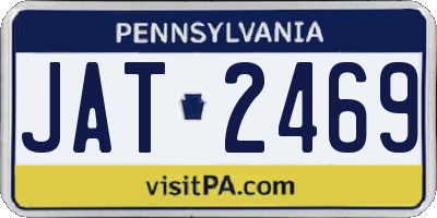 PA license plate JAT2469