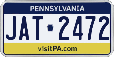 PA license plate JAT2472
