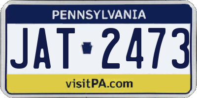 PA license plate JAT2473
