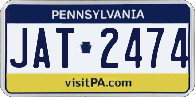 PA license plate JAT2474