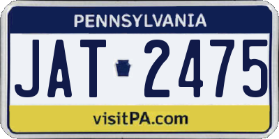 PA license plate JAT2475