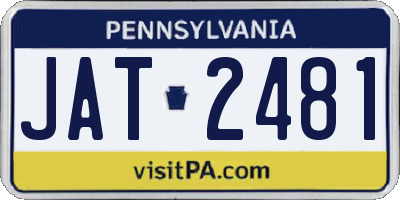 PA license plate JAT2481