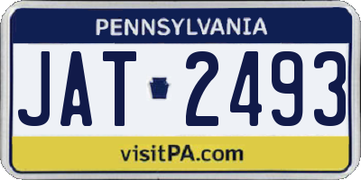 PA license plate JAT2493