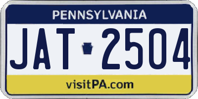 PA license plate JAT2504